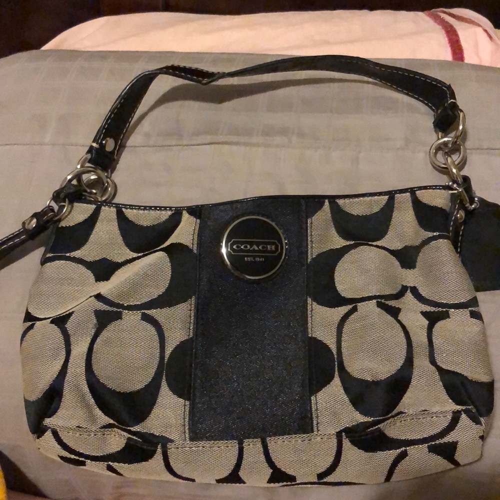Coach Signature Black and Grey Bag